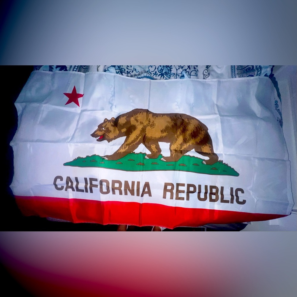 California Republic Flag with Bear Design